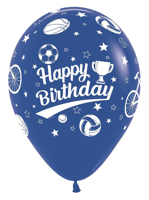 Ballonnen Happy Birthday Sport 30cm 25st