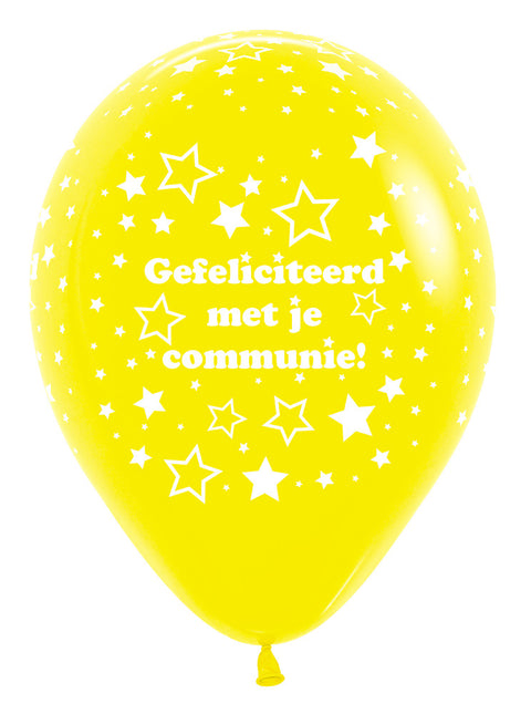 Ballonnen Communie Stars Yellow 30cm 25st