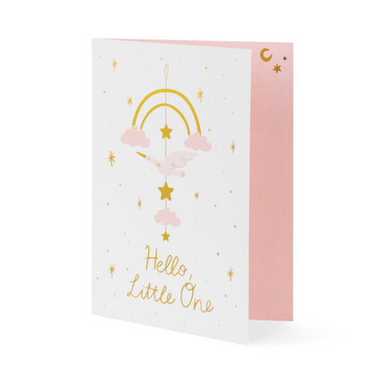 Roze Uitnodigingen Hello Little One 14x 20cm 11st