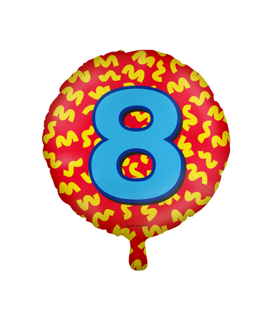 Helium Ballon 8 Jaar Gekleurd Leeg 46cm