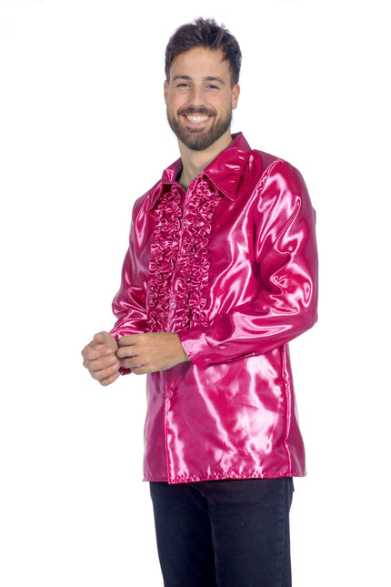 Disco Blouse Ruches Fuchsia