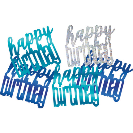 Happy Birthday Tafelconfetti Blauw 11 gr