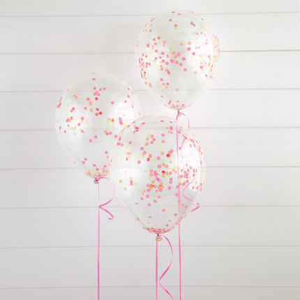 Confetti Ballonnen Neon Gekleurd 30cm 6st