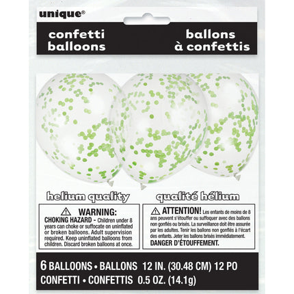 Confertti Ballonnen Lime Groen 40cm 6st