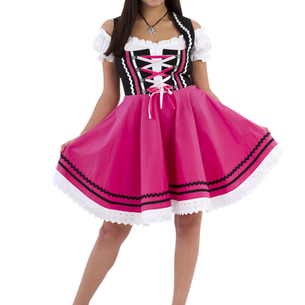 Oktoberfest Dirndl Jurk Oktoberfest Zwart Roze Dames 2 Delig