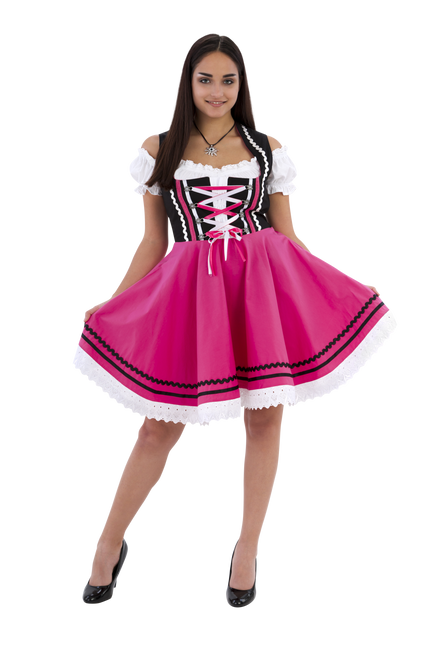 Oktoberfest Dirndl Jurk Oktoberfest Zwart Roze Dames 2 Delig