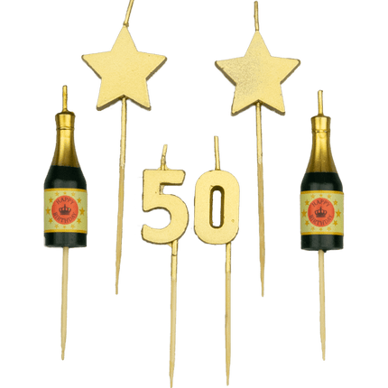 Kaarsjes 50 Jaar Champagne 17,5cm