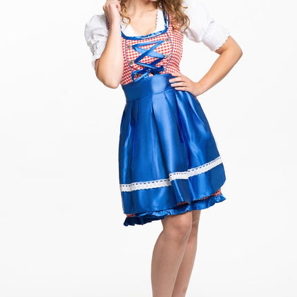 Dirndl Jurk Oktoberfest Blauw 3 delig