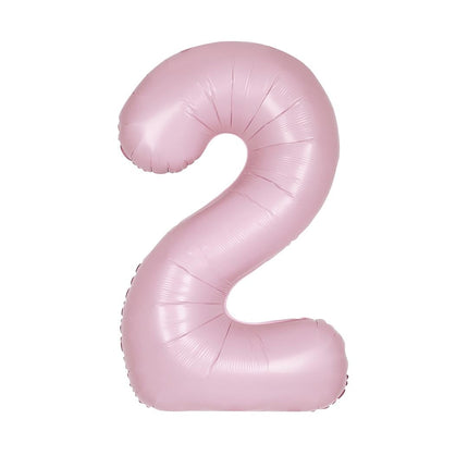 Roze Cijfer Ballon 2 Jaar Matte 86cm