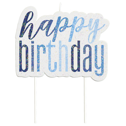 Happy Birthday Kaarsen Set Glitter Blauw 13 delig