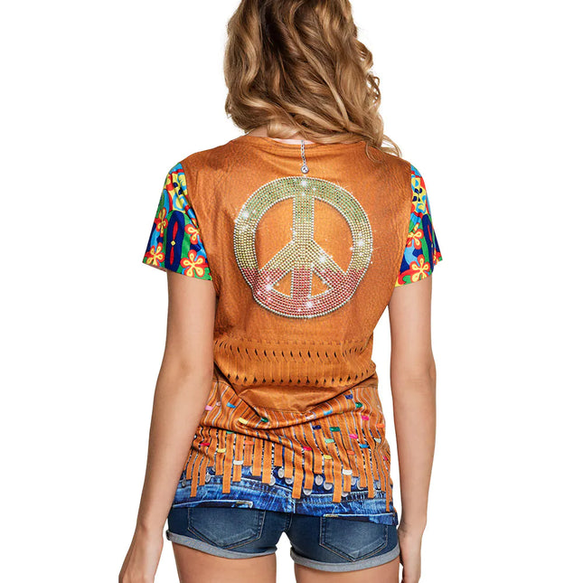 Hippie Fotorealistisch Shirt Dames