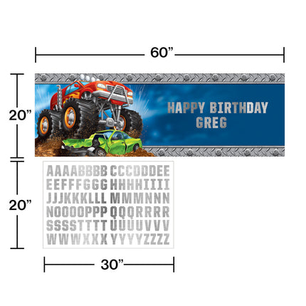 Monster Truck Banner Personaliseerbaar 1,5m