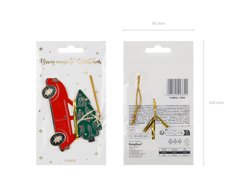 Kerst Hangdecoratie Auto 9cm