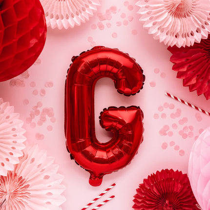 Folie Ballon Letter G Rood Leeg 35cm