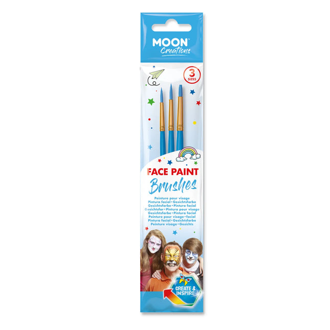 Moon Creations Face Pant Brushes 3 Pack Blue