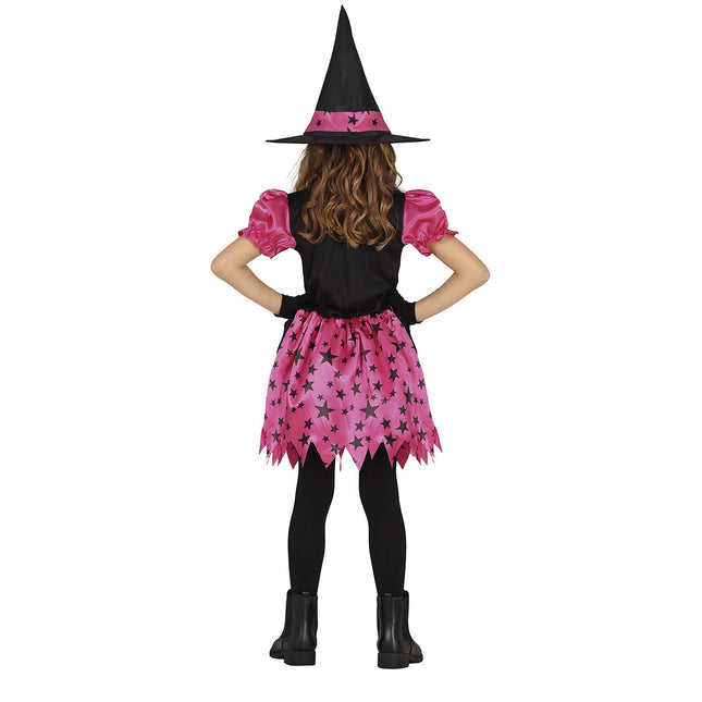 Heks Halloween Kostuum Meisje Ster Roze