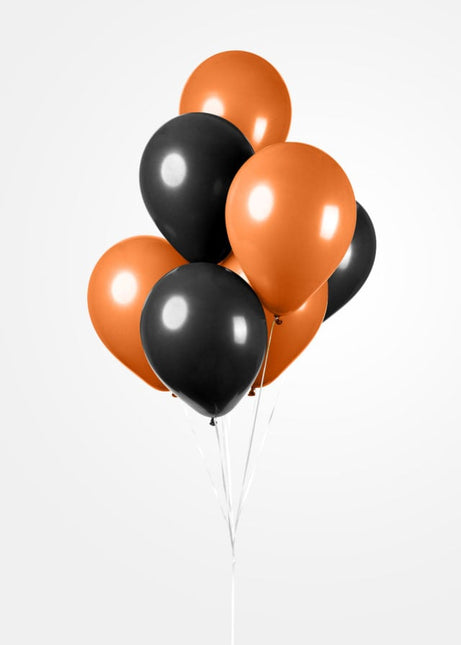 Ballonnen Zwart/Oranje 30,5cm 10st