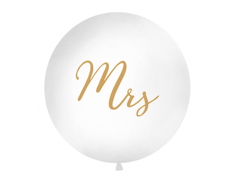 Witte Ballon Mrs Goud 1m