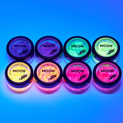 Moon Glow Neon UV Chunky Glitter Yellow 3g