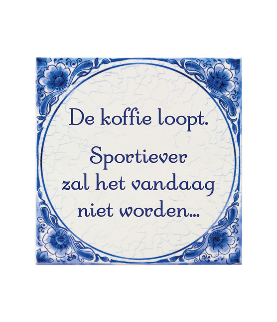 Delftsblauw Tegel De Koffie Loopt 15cm