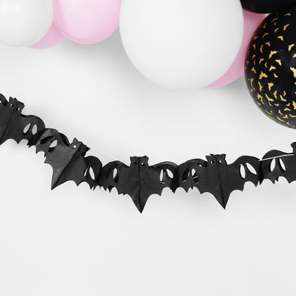 Halloween Slinger Vleermuis Zwart 4m