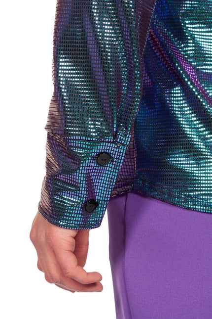 Disco Blouse Metallic Paars Blauw