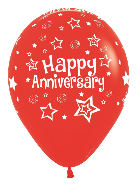 Ballonnen Happy Anniversary Mix 30cm 25st