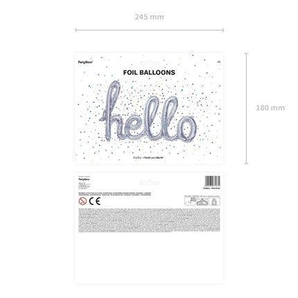 Folie Ballon Hello Holografisch 72cm