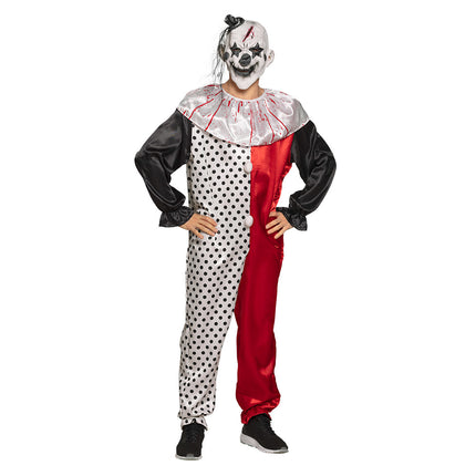 Halloween Clown Kostuum Zwart Wit M/L