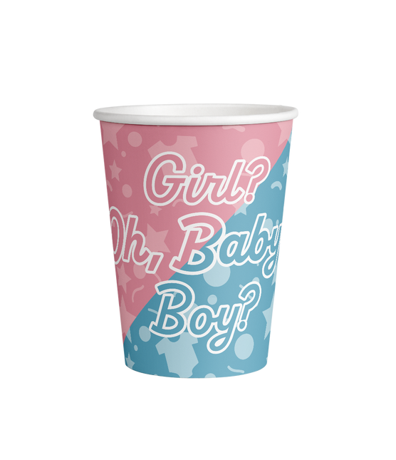 Gender Reveal Bekers 9cm 8st