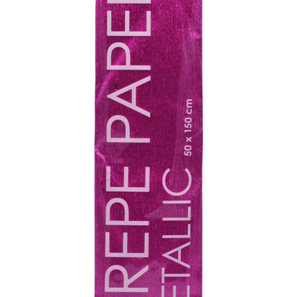 Crepe Papier Metallic Roze 50cm 1,5m