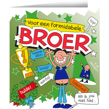 Wenskaart Broer 16,5cm