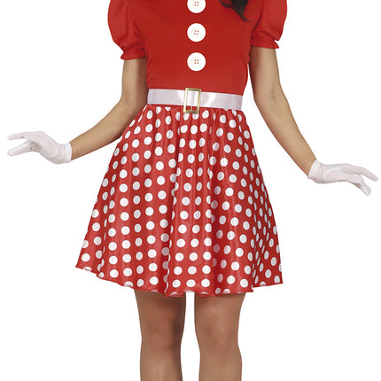 Minnie Mouse Kostuum Rood Wit Dames