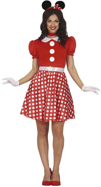 Minnie Mouse Kostuum Rood Wit Dames