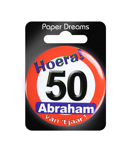 Abraham Button 50 jaar Verkeersbord 5,5cm