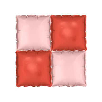 Foil balloon curtain double - sided Square, pink - red, 35 x 35 cm - Partywinkel - 5904555062764