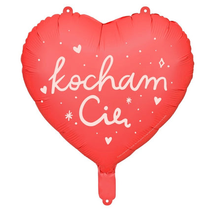 Foil balloon Heart ''Kocham Cię'', 45 cm, mix - Partywinkel - 5904555010758