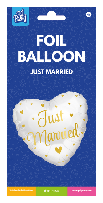 Bruiloft Helium Ballon Just Married Leeg 45cm