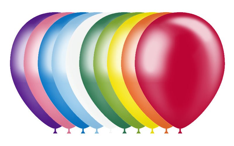 Gekleurde Ballonnen Metallic 25cm 10st - Partywinkel - 8436540892775