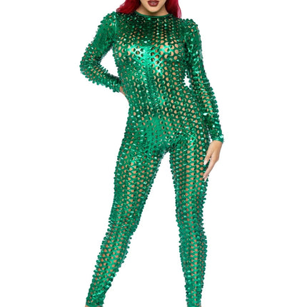 Groene Catsuit Dames Leg Avenue - Partywinkel - 714718558356