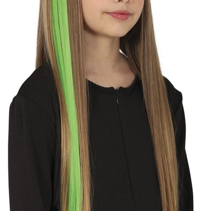 Groene Hair Extension 50cm 3st - Partywinkel - 8434077481356