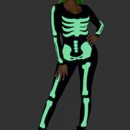 Halloween Catsuit Dames Glow In The Dark Leg Avenue - Partywinkel - 714718498843