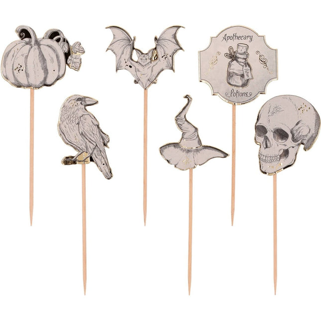 Halloween Cocktailprikkers 12cm 6st - Partywinkel - 8714572238939