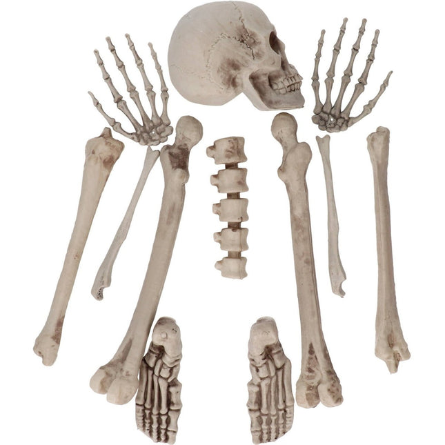 Halloween Decoratie Set Skelet 12 delig - Partywinkel - 8714572239110