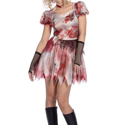 Halloween jurk kort met bloed - Partywinkel - 8720059071845