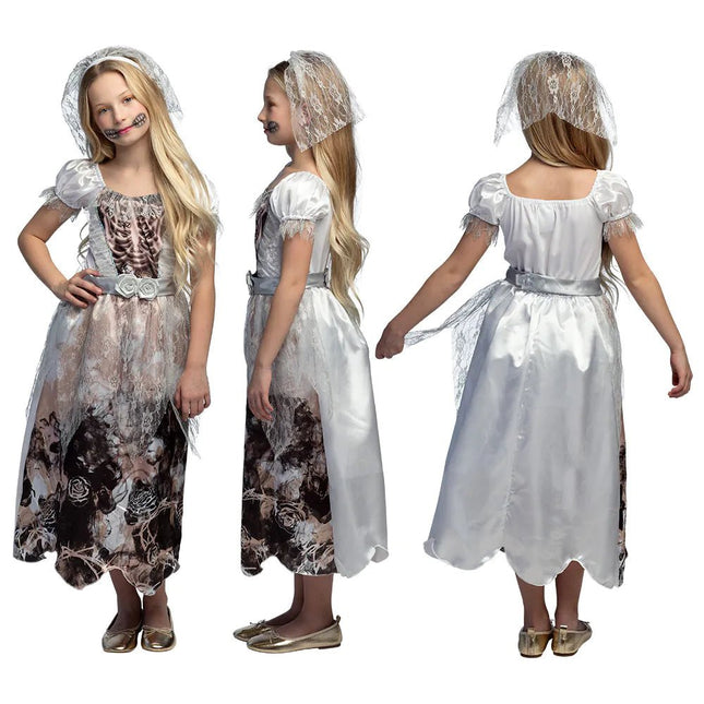 Halloween Jurk Meisje Zombie Bruid - Partywinkel - 8712026781697