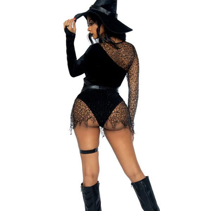 Halloween Kostuum Zwart Dames Bodysuit Tovenares Leg Avenue - Partywinkel - 714718557403