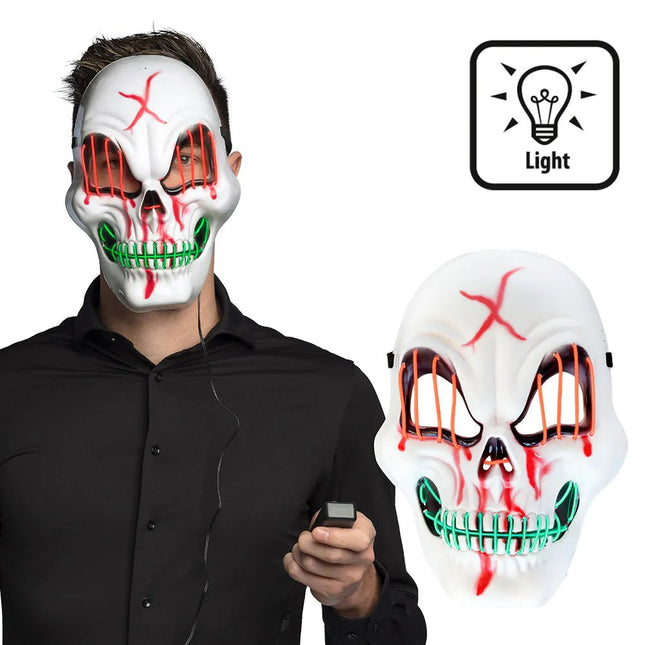 Halloween Masker Led Skelet - Partywinkel - 8712026723628