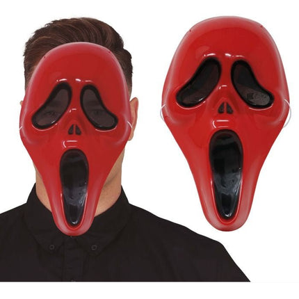 Halloween Masker Rood Zwart Scream - Partywinkel - 8434077200667