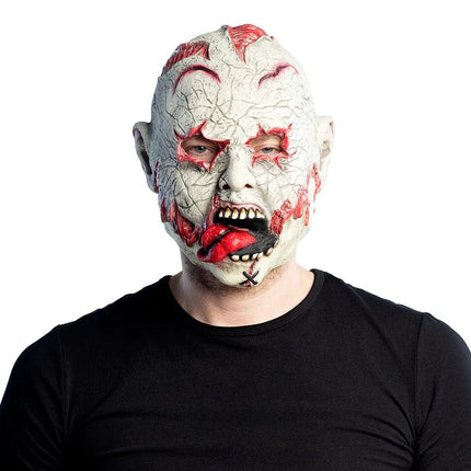 Halloween Masker Wit Rood Zombie - Partywinkel - 8712026976031